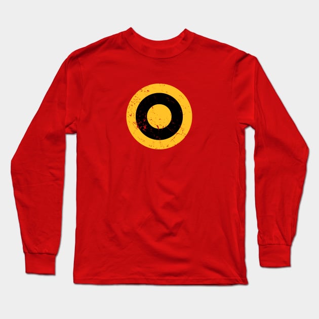 Vintage Black and Amber Roundel (Opt.2/2) Long Sleeve T-Shirt by Alan Hogan